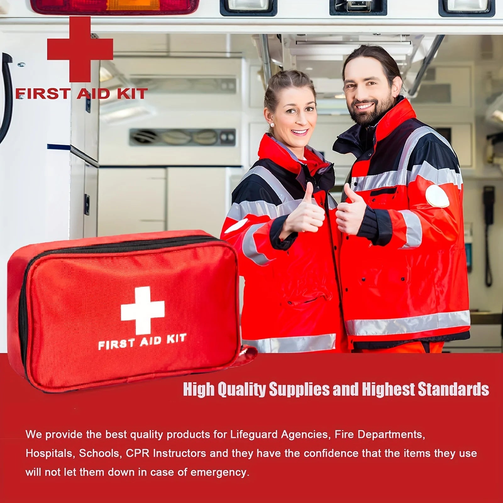 Portable Emergency First Aid Kit – Medical Bag for Home, Travel, Camping & Survival